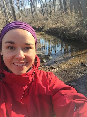 selfie at Muddy Creen in winter